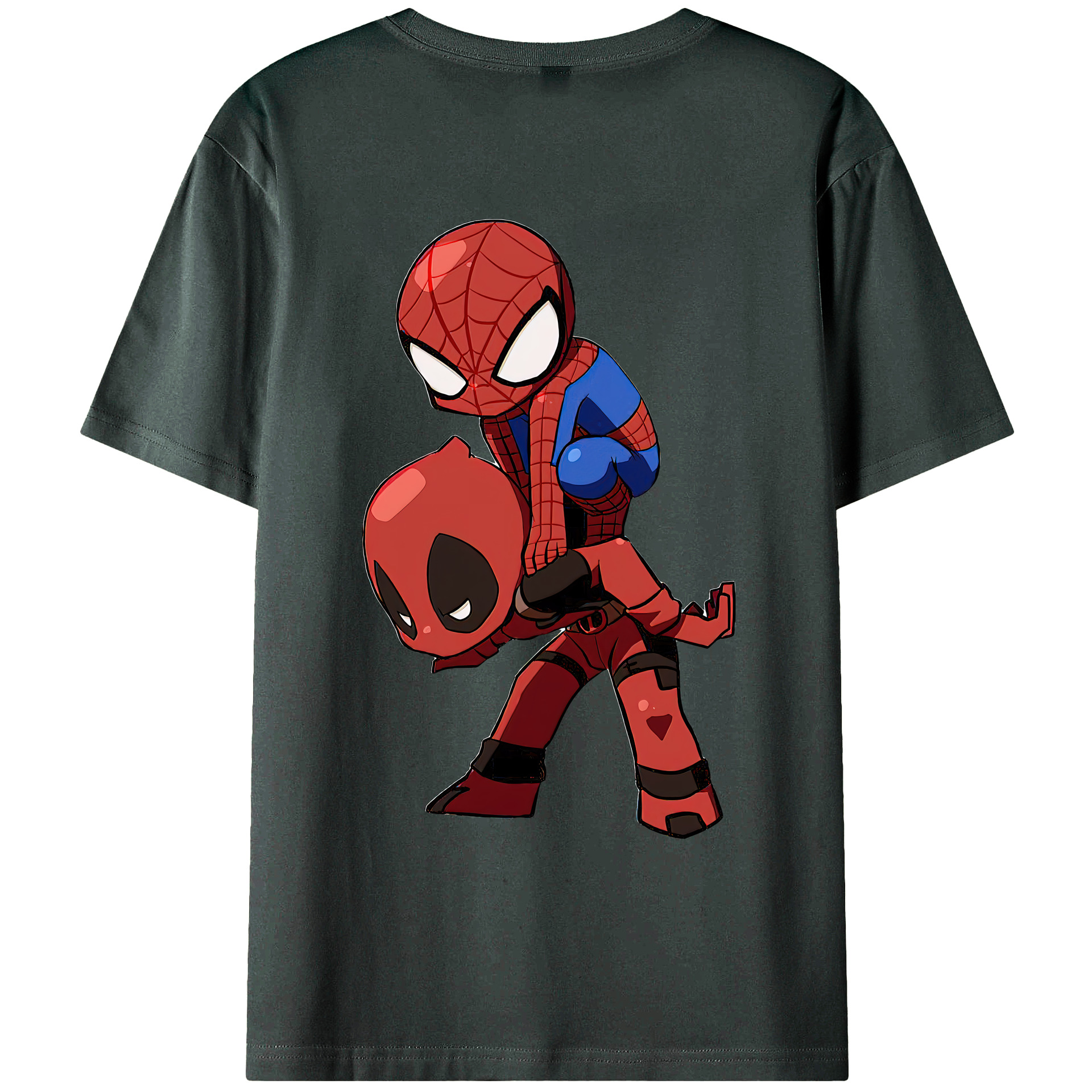 （画像用） Deadpool デッドプール 綿100％ メンズ半袖Tシャツ（バックプリント） 通気性